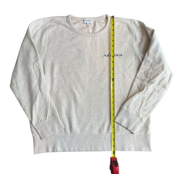 Maison Labiche M Notorious Embroidered Crewneck Sweatshirt‎ Beige Navy Cotton - Picture 5 of 7